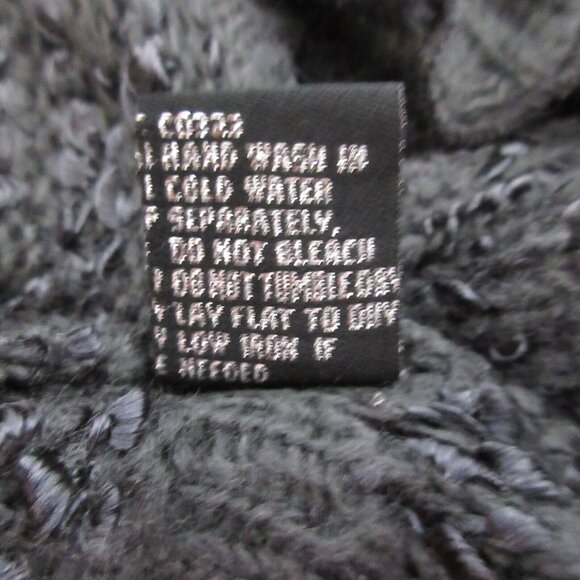 Lisa Intl Cardigan Sweater PM Black Chenille Tie & Toggle Fringe Collar/Sleeves - Picture 5 of 9